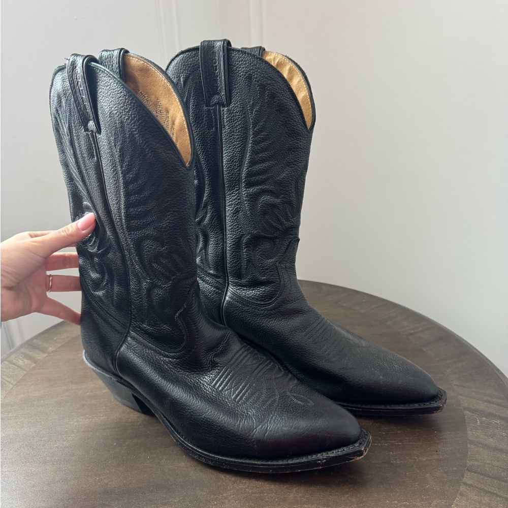 Boulet 1866 Black Leather Western Cowboy Boot - Men’s Size 9 - EUC - Picture 8 of 10